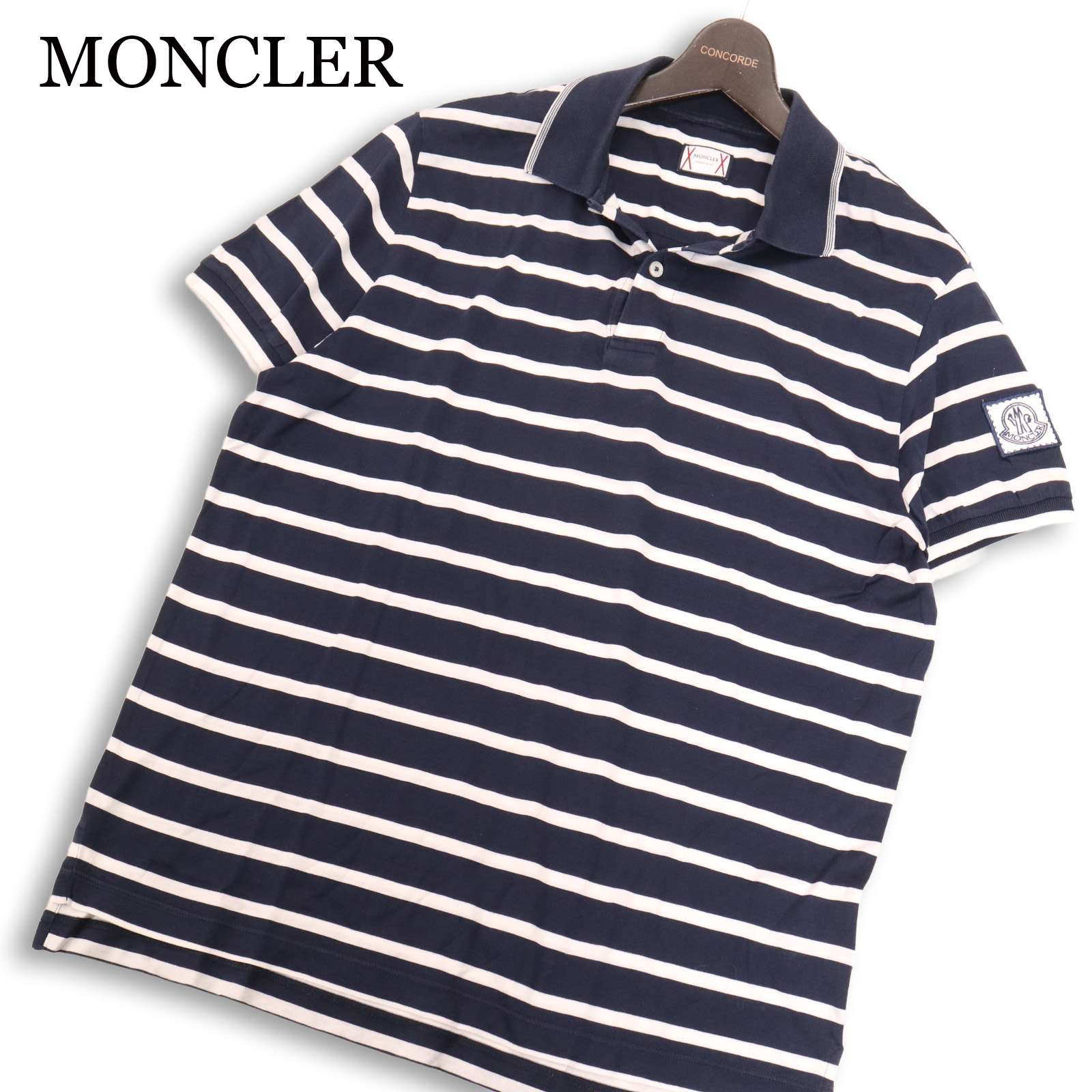 MONCLER GAMME BLEU モンク軌跡 チュインガム青み 春夏 MAGLIA POLO MANICA CORTA★ 半袖 間借り人 スポーツシャツ Sz.M メンズ 紺