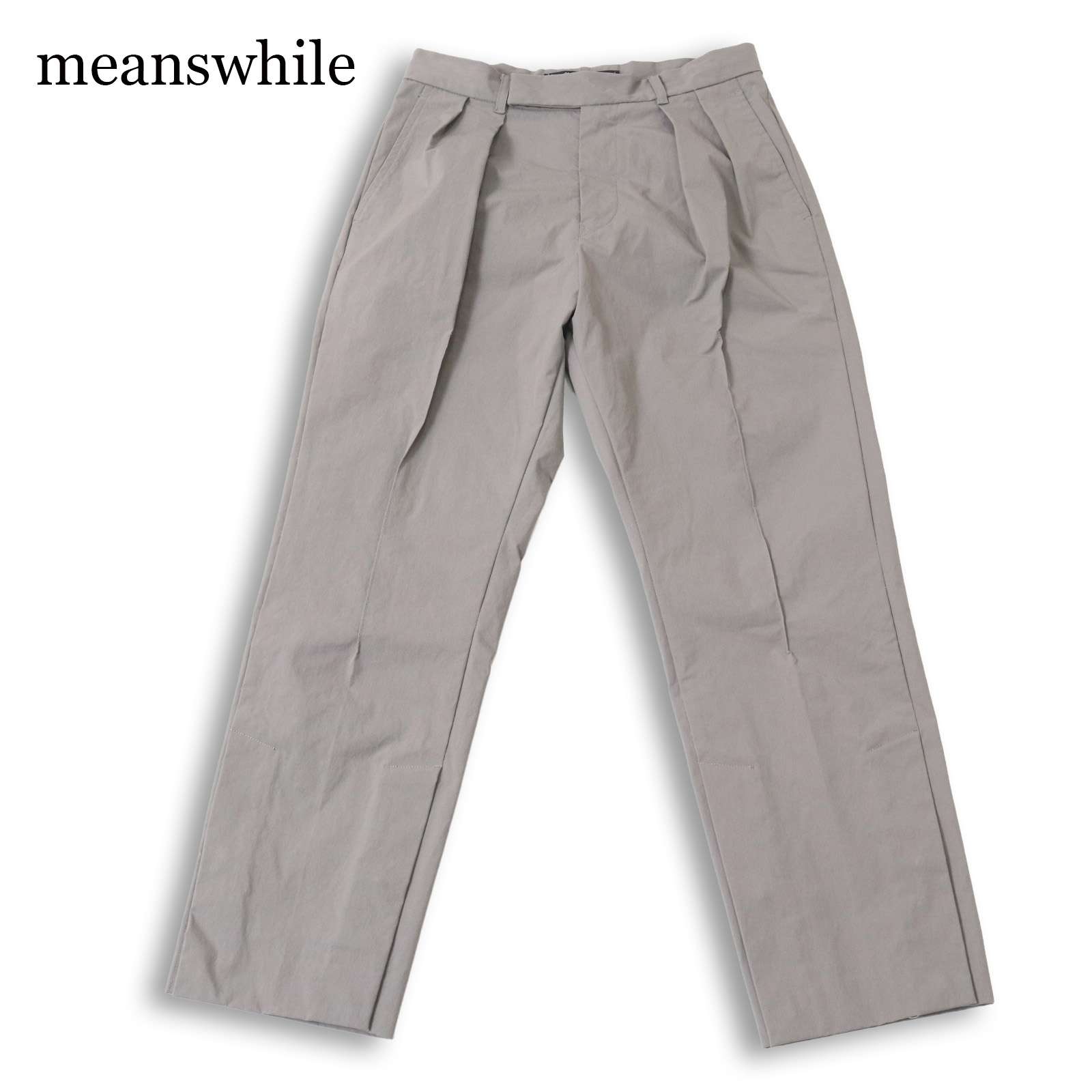 21AW★ meanswhile ミーンズワイル 【Crisp Blur Trouser】 タック クリスプ ブラー トラウザー ズボン下 日本製 Sz.1 メンズ