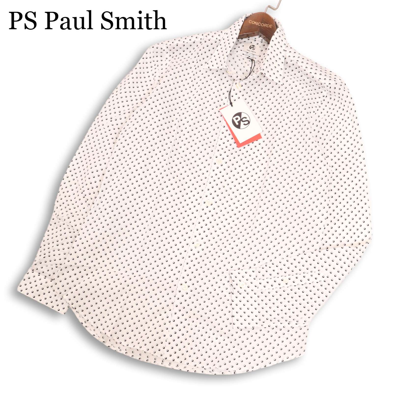 【新品 未当て嵌める】 なおなお書き Paul Smith 極点スミス 通年 TAILORED FIT★ 長袖 総柄 一点 プルオーバー Sz.M メンズ