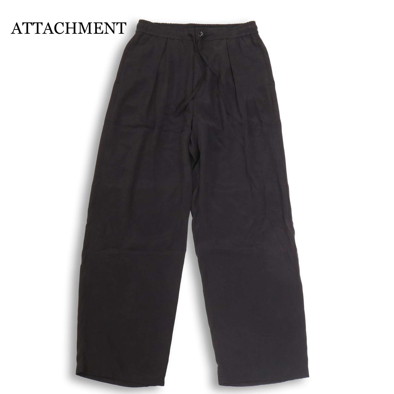 25SS★ ATTACHMENT 差し押さえ AP51-015 通年★ キュプラ/人絹 フィブリル タフタ たわい無い ズボン下 Sz.2 メンズ 黒