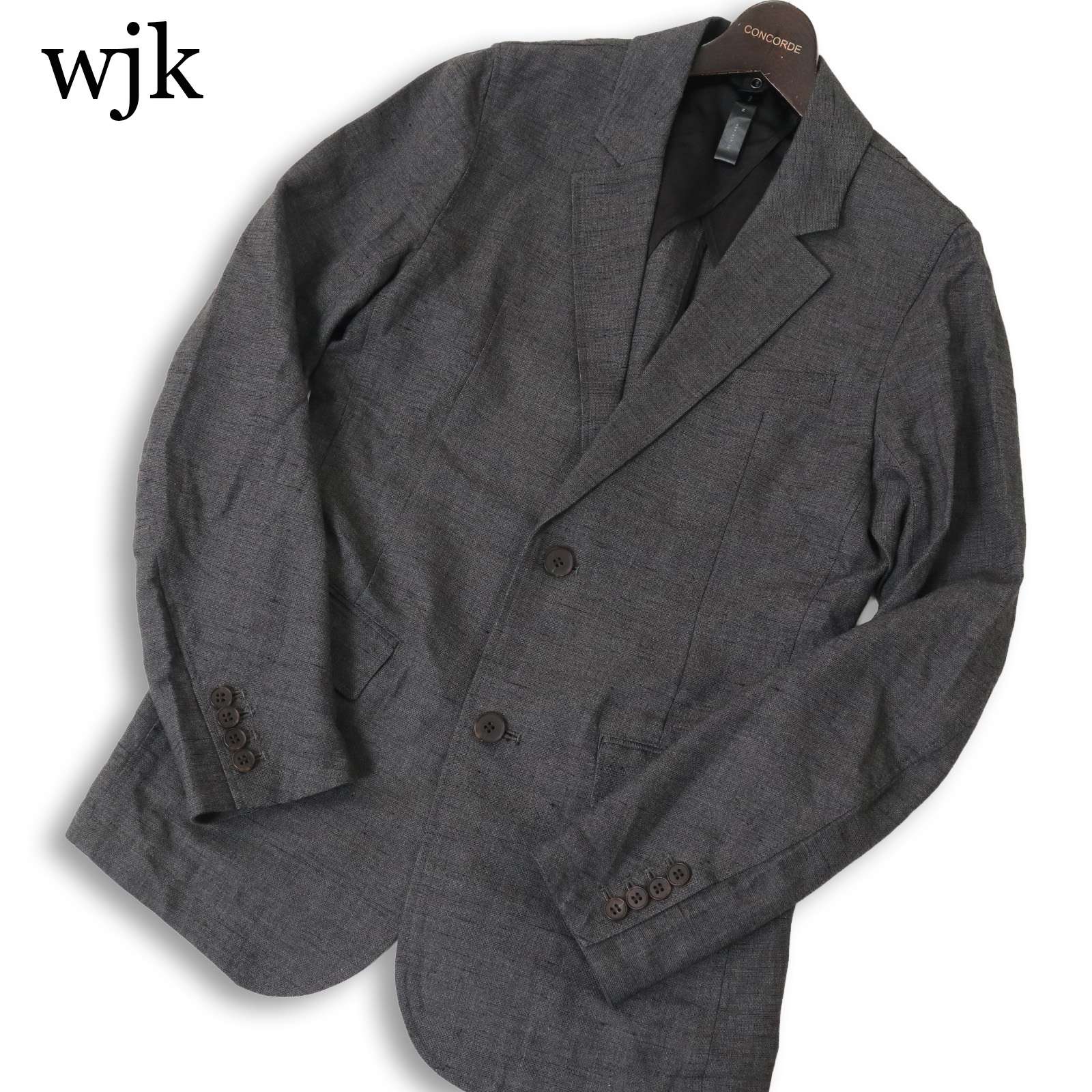 wjk ダブルジェイケイ 2975 sl114 春夏 デオロン リネン 地絹 アンコン ネップ テーラード 上衣 日本製 Sz.M メンズ