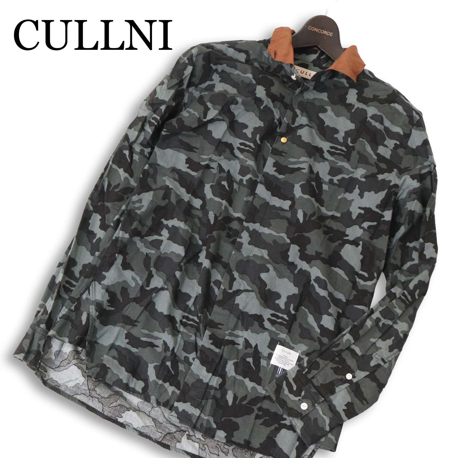 CULLNI クルニ 春夏 偽装 合鴨フラ柄★ 長袖 プルオーバー 日本製 Sz.2 メンズ