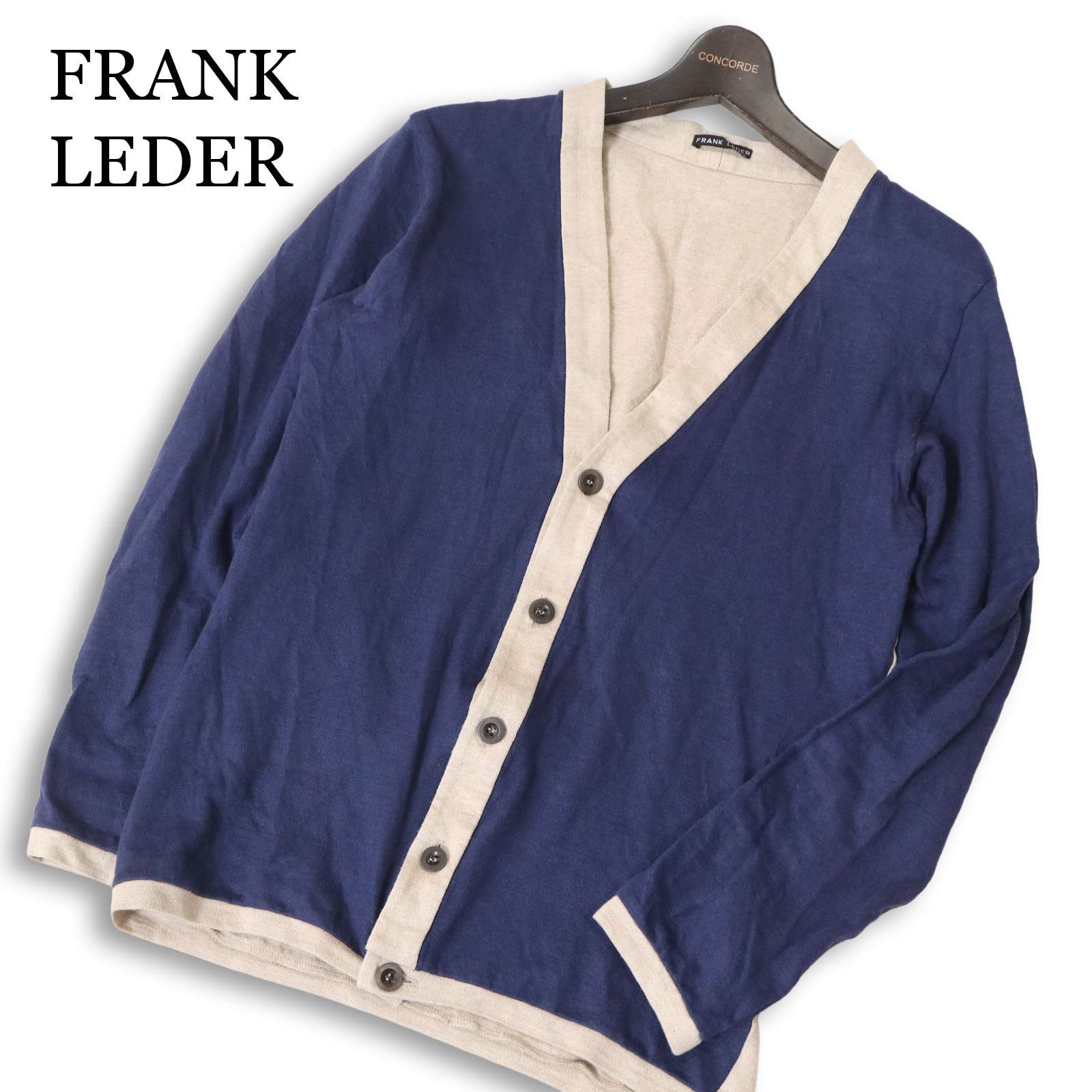 ＦＲＧ製★ FRANK LEDER 簡明直截愛読者 春夏 麻100%★ リネン うつり変わり バイ色つや 夏時 ジレー Sz.M メンズ