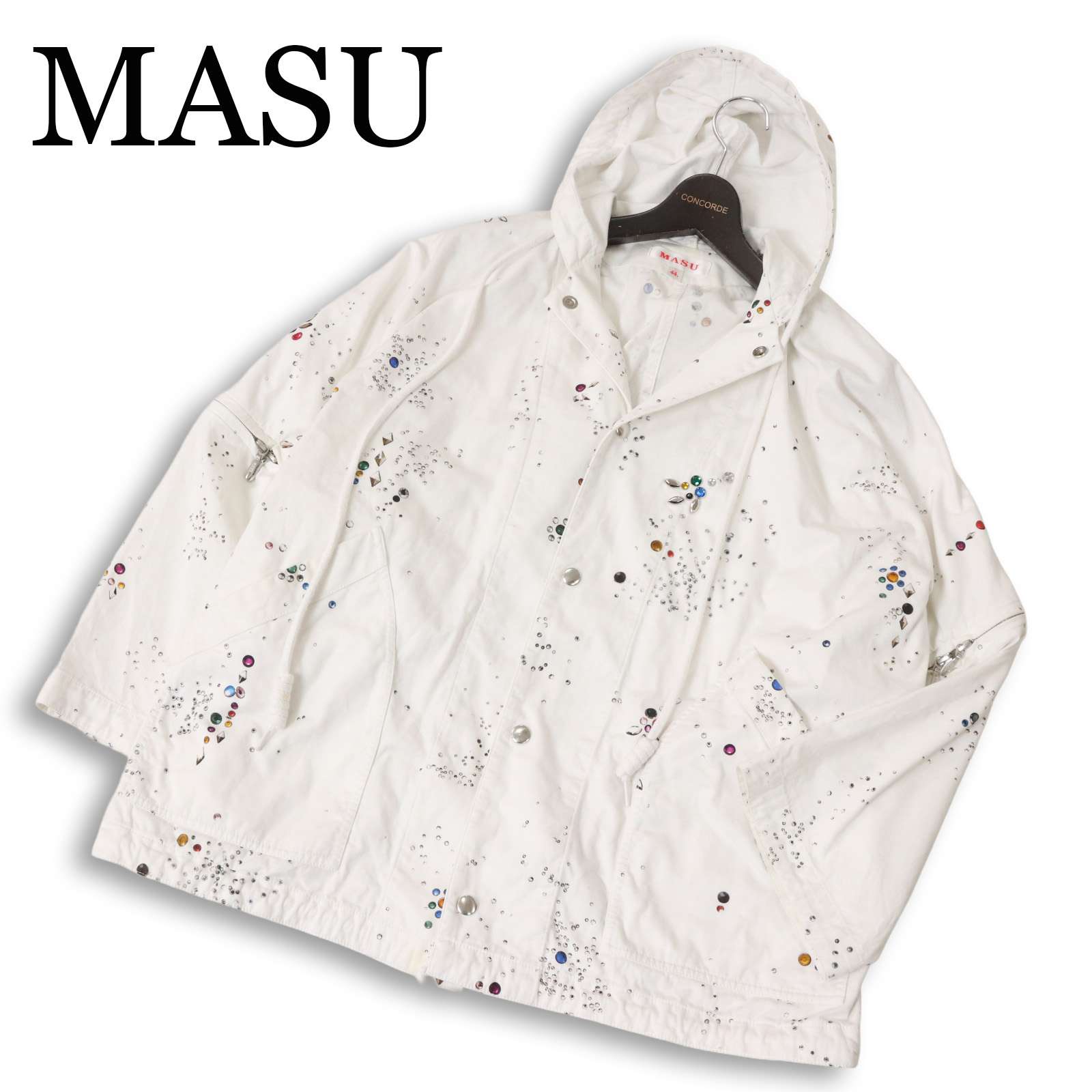23SS★ MASU エムエーエスユー 通年 2way★ セパレート オーバーサイズ ギャラクシー パーカー ジャケット Sz.44　メンズ 白｜コンコルドストア　店