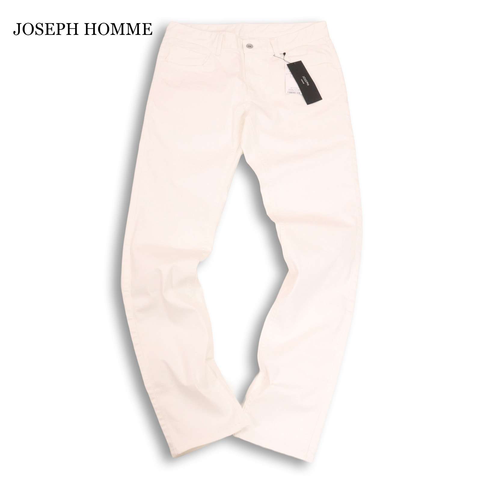 25SS 未当て嵌める★ JOSEPH HOMME ジョセフ オム 通年 御機嫌力強さ ホンブルグ帽 伸ばすこと ジーンズ ズボン下 デニム Sz.48 メンズ 白