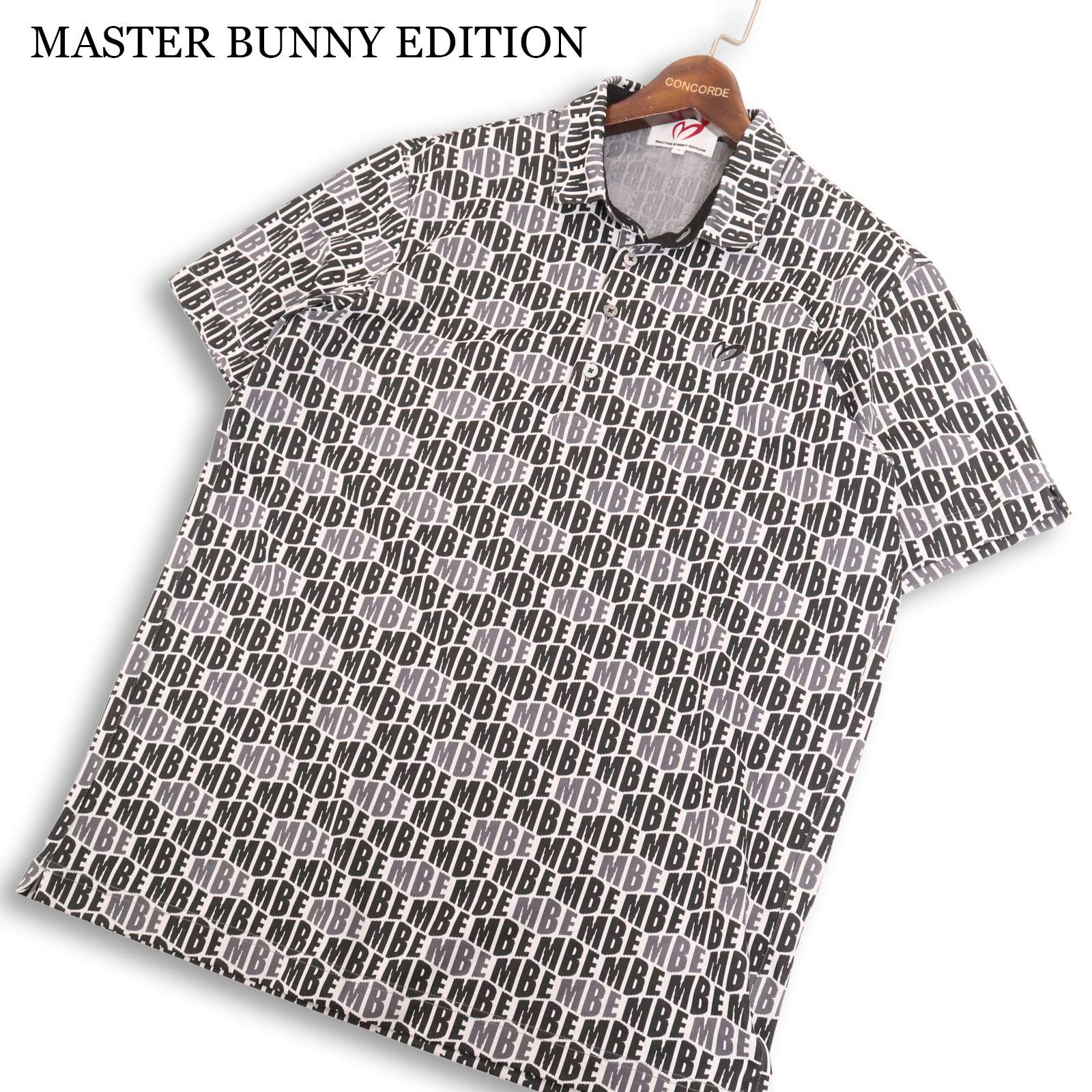 25SS★ MASTER BUNNY EDITION マスターバニー パーリーゲイツ ゴルフ 半袖 返り咲き柄 反染め スポーツシャツ Sz.6 メンズ