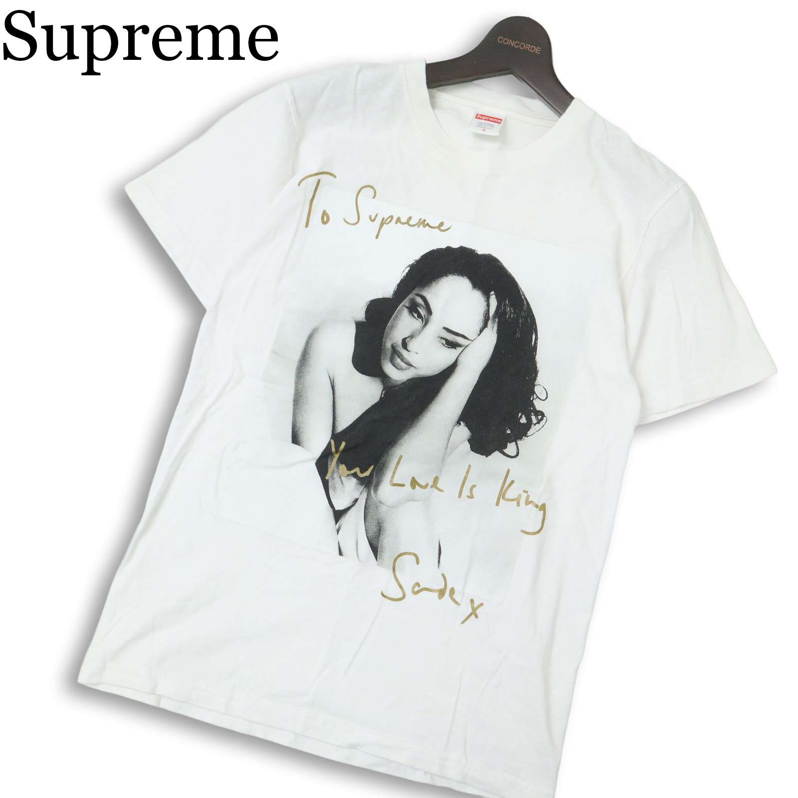 17SS USA製★ Supreme シュプリーム SADE TEE★ 半袖 お嬢さん 映し絵刷り上げる ティーシャツ カットソー Sz.S メンズ 白