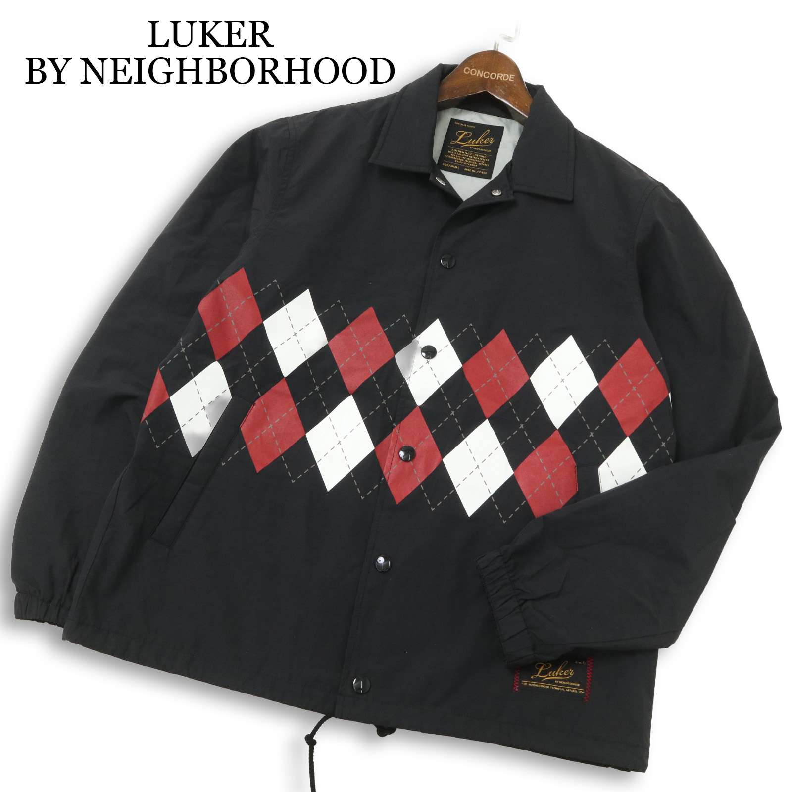 LUKER BY NEIGHBORHOOD ルー鉄道車両 バイ ネイバーフッド ARGYLE COACH / CN-JKT アーガイル コーチ職 上衣 Sz.S メンズ 黒