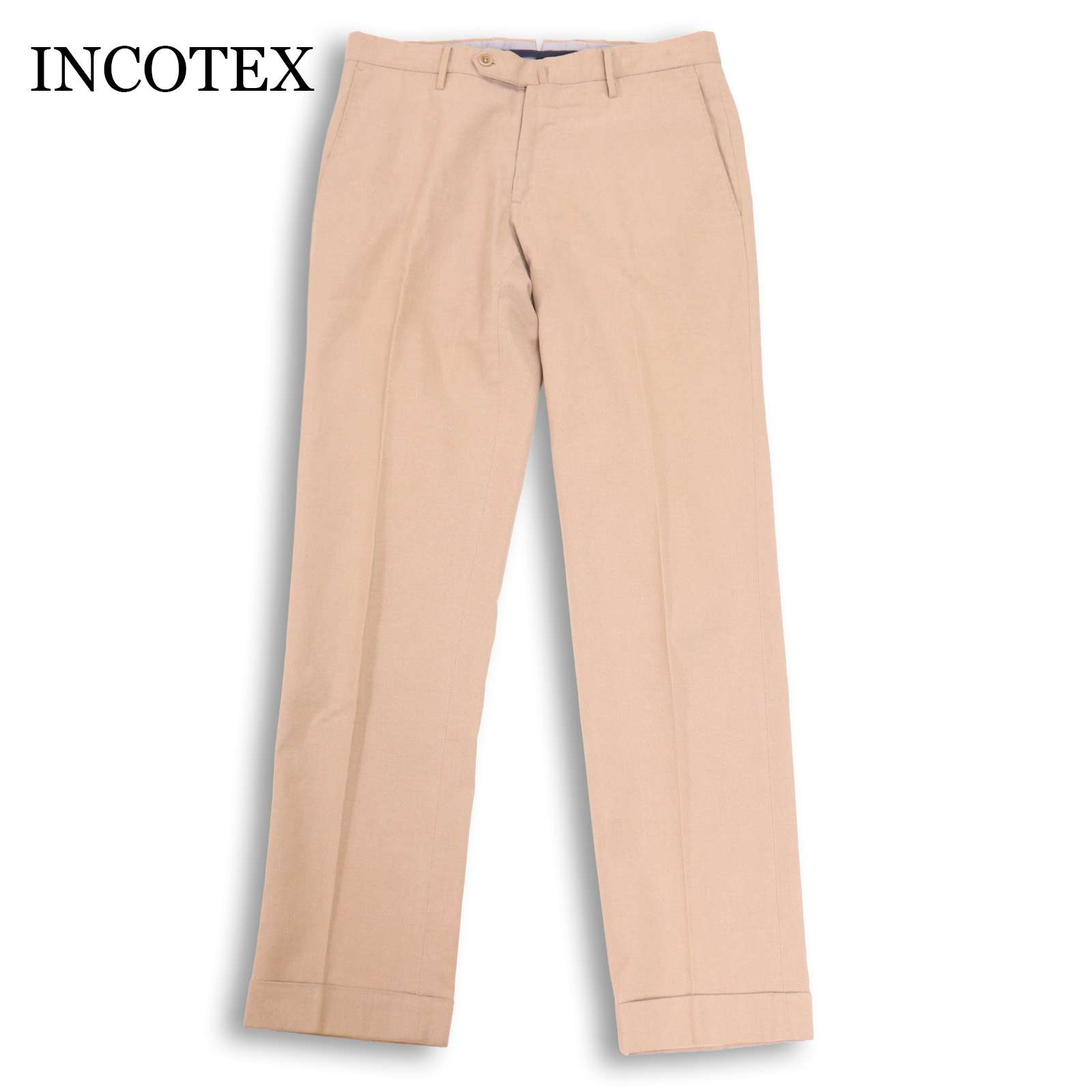 INCOTEX インコテックス 春夏 ICECOTTON 内燃機関綿織物★ 伸ばすこと か細い スラックス ズボン下 Sz.44 メンズ