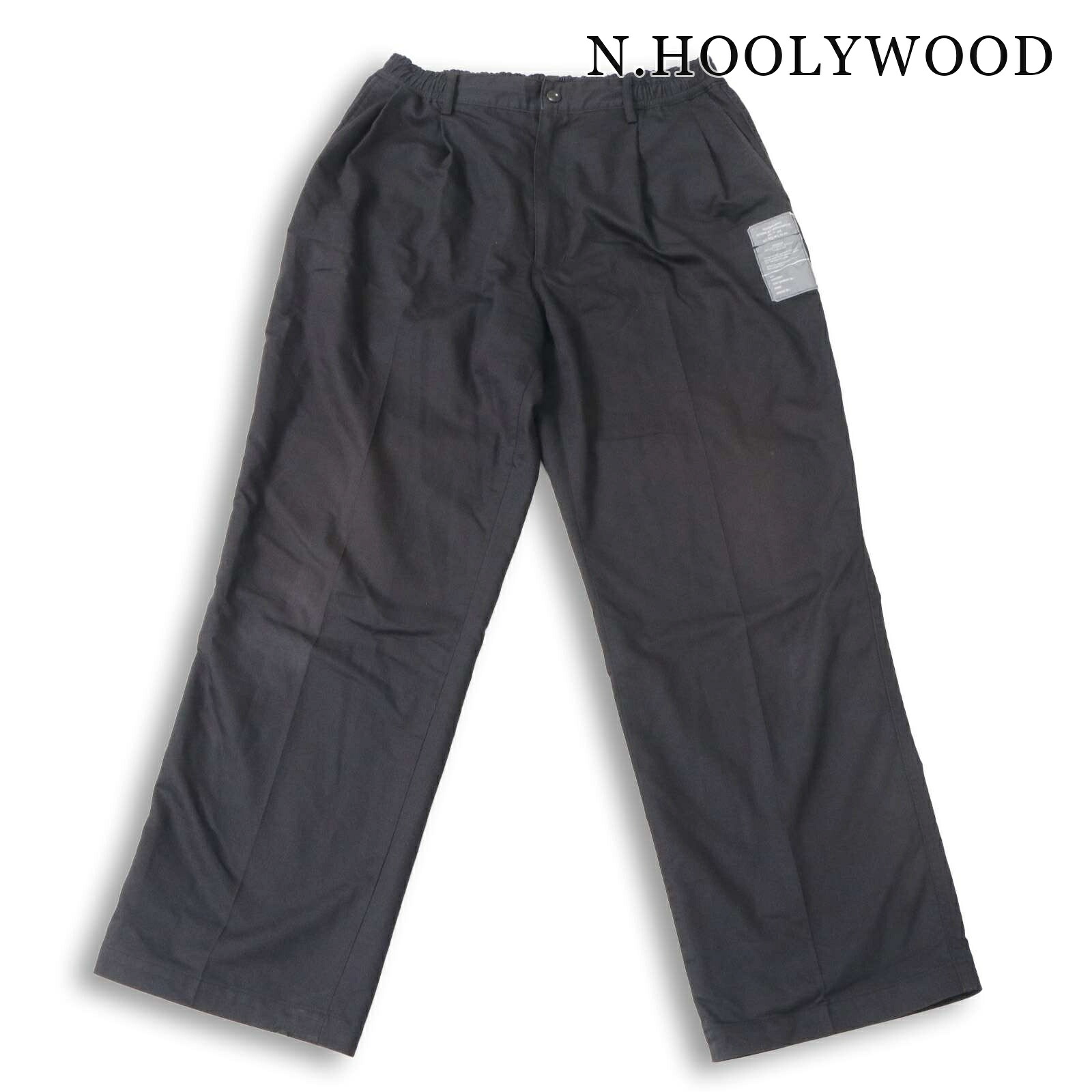 25SS★ N.HOOLYWOOD ミスターハリウッド 【DOUBLE TUCK TROUSERS】 ワイド イージー パンツ スラックス Sz.38 メンズ 黒｜コンコルドストア　店