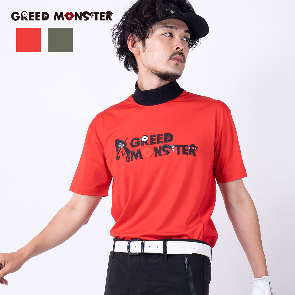 【送料無料】ゴルフウェア メンズ 半袖 トップス ブランド ロゴ モックネック カットソー ラインストーン ゴルフ 服 機能性 速乾 ストレッチ 伸縮性 カジュアル 春 秋 冬 インナー20代 30代 40代 50代 おしゃれ