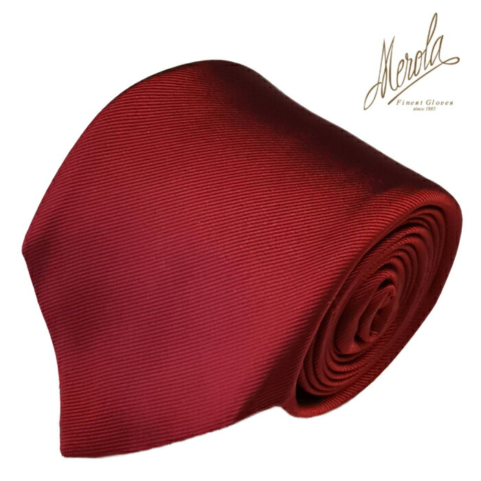 MEROLA（ メローラ ) イタリア製 ネクタイ セッテピエゲ 50 オンス - MILANO SERIES - シルク素材 レッド×ソリッド 全長約 149 cm 大剣約 9 cm 七つ折り メンズ ギフト オールシーズン インポート オシャレ エレガント No. SE-1309