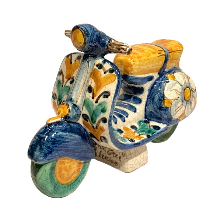 【1点限定！】Opus ( オーパス ) イタリア製 ceramiche 陶器 VESPA 長さ: 約18cm　高さ：約12cm ベスパ セラミカ センターピース シチリア島 イタリア インテリア 置き物