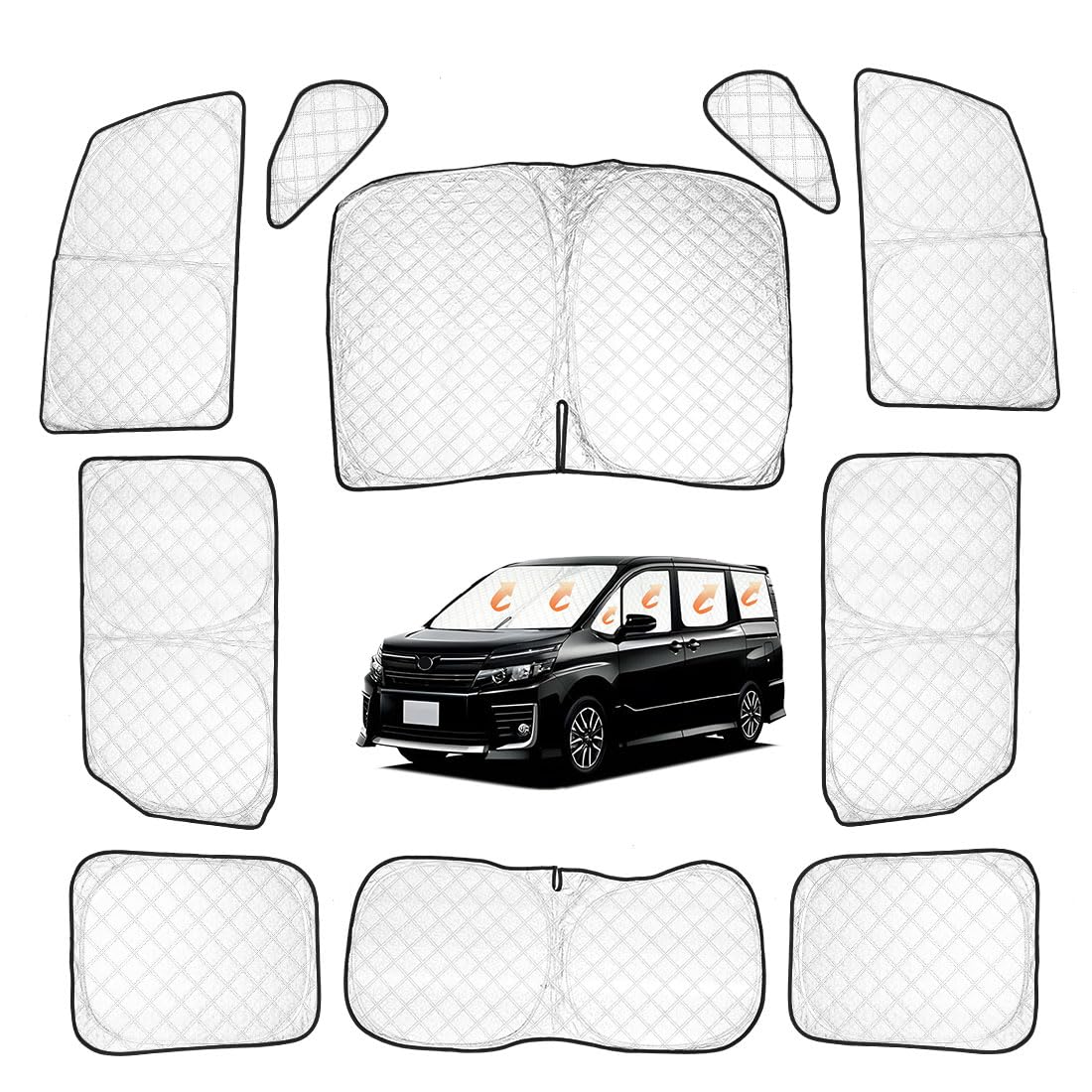 【送料無料】ヴォクシー ノア 80系 サンシェード 車用 サンシェード 断熱 遮光シェード 車窓日よけ 車中泊グッズ アウトドア 露天駐車 V|Conductドライバー 店