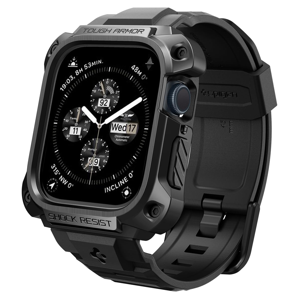 【貨物輸送無料】Apple Watch 容れもの 45粍 ステンレス鋼 TPU ダンス楽隊 原則として型 金属元素 ピンバックル 傷押しとどめる 耐衝撃 ぼうぜん自失吸い入れる Series 9/8/7 相応う