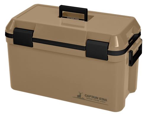 【貨物輸送無料】キャプテンスタッグ(CAPTAIN STAG) 冷房装置ボックス席 電気容量35L 肩部胴締め付 ベージュ 日本製 CSシャルマン UE-89