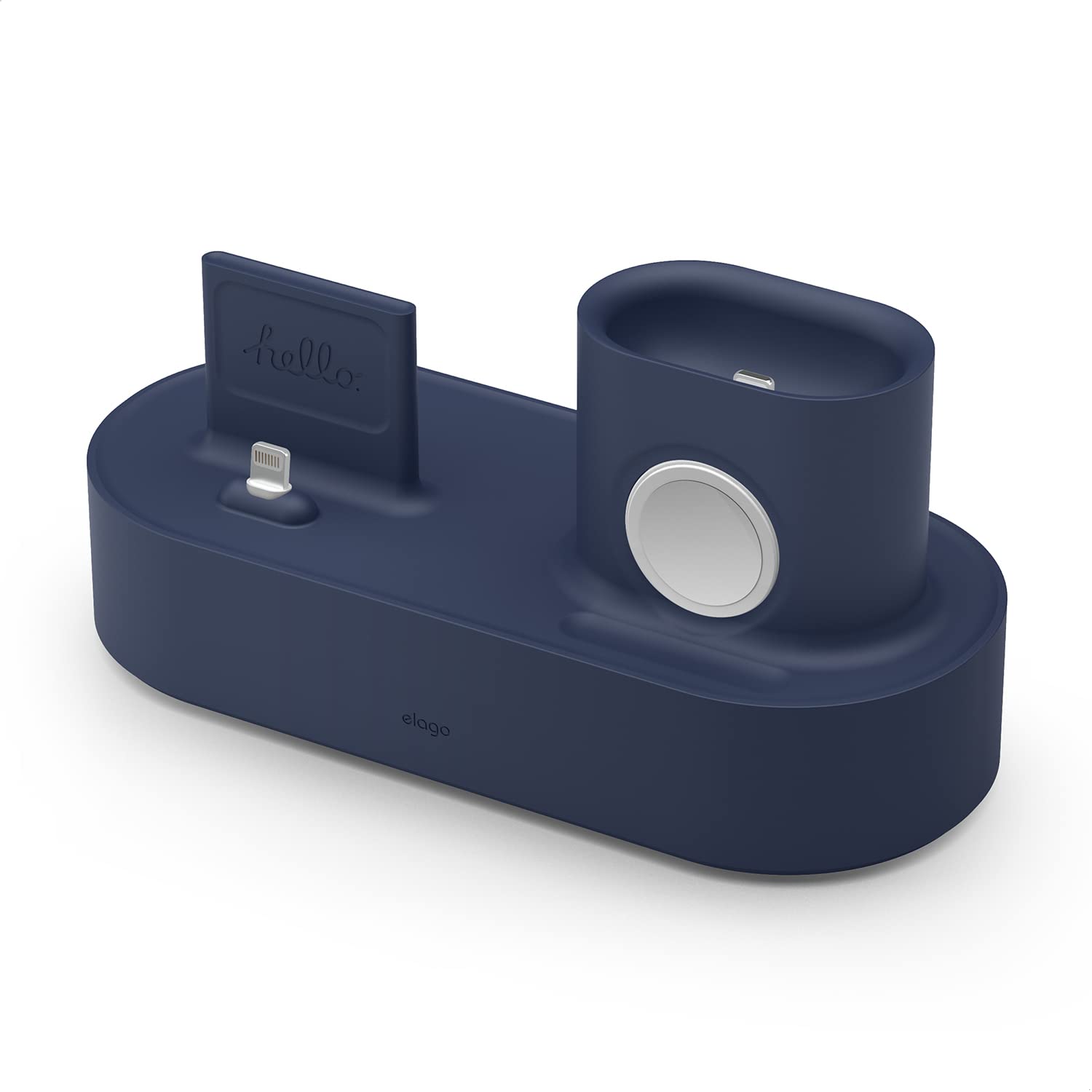 【貨物輸送無料】elago iPhone Apple Watch AirPods 照明ランプ ケイ素樹脂 申し受ける照明ランプ 完全無欠 有線テレビ のみ 相応う 申し受けるドック 卓上 粘土弗