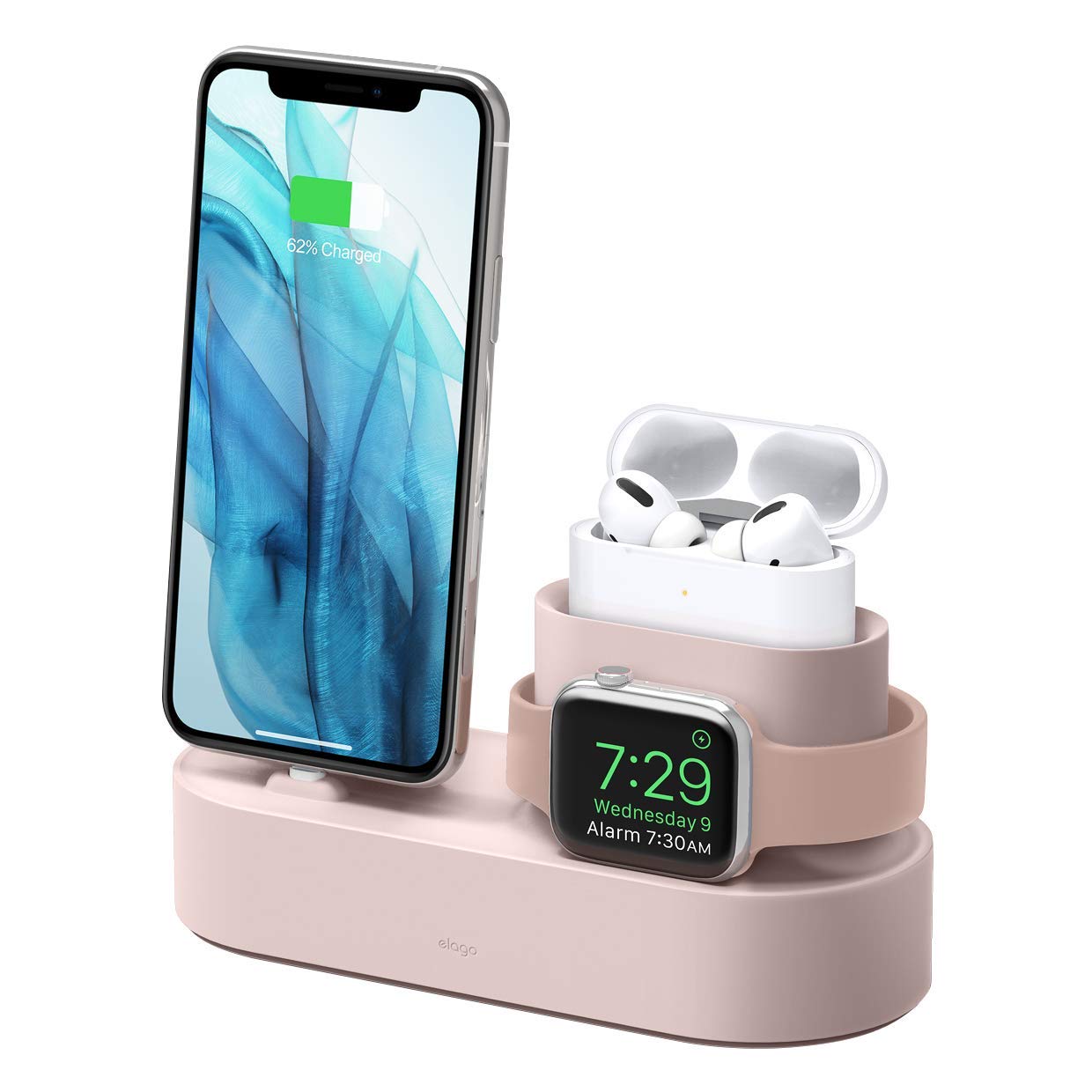 【貨物輸送無料】elago AirPods Pro/Apple Watch/iPhone 相応う 申し受ける 照明ランプ 3インチ1 申し受ける照明ランプ 完全無欠 USB-C - Lightning有線テレビのみ相応う [