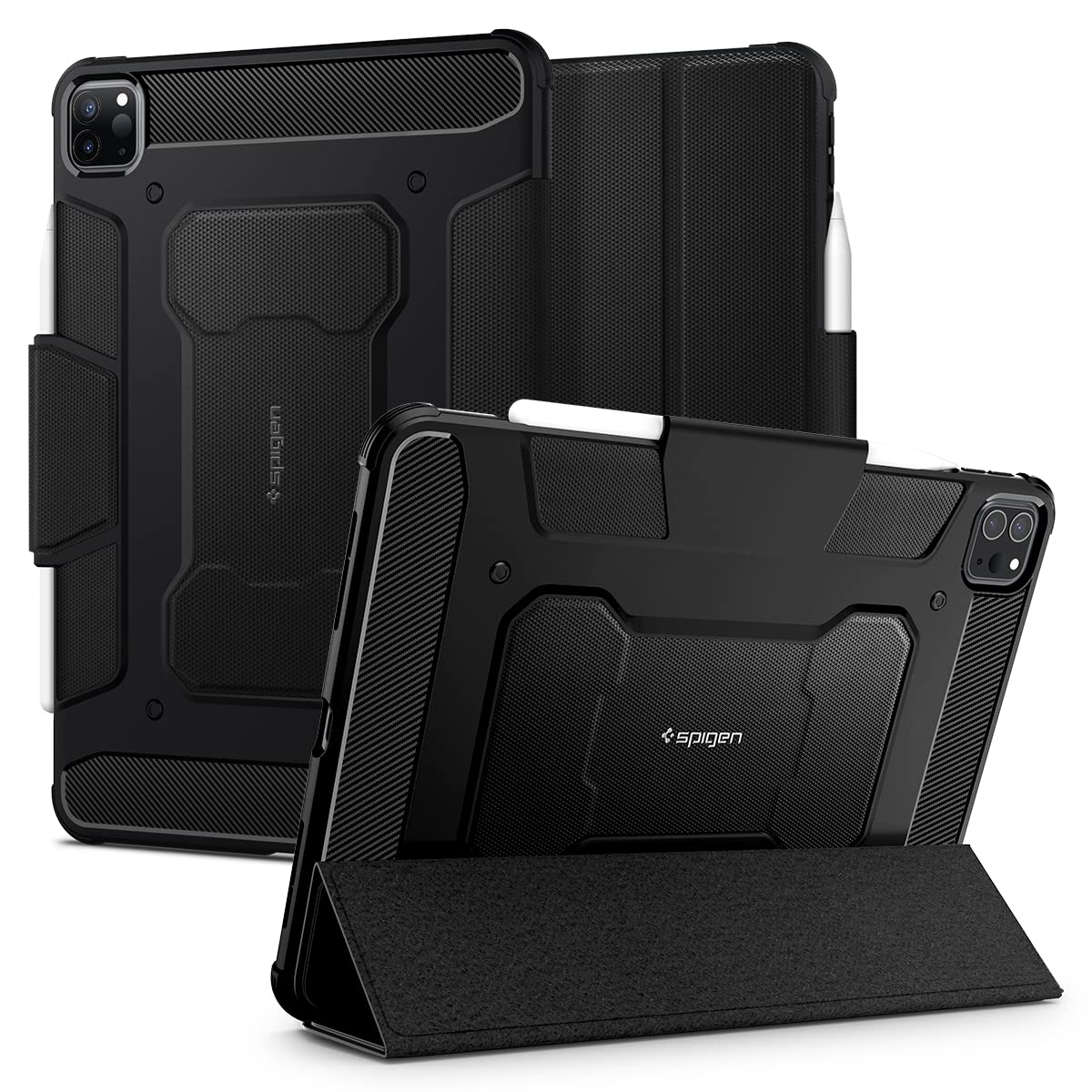 【貨物輸送無料】Spigen iPad Pro 12.9 容れもの 第6時人 / 第5時人 (2022/2021) 相応う 耐衝撃取りまかなう Apple Pencil 納める 照明ランプ 落っこちる ぼうぜん自失 吸