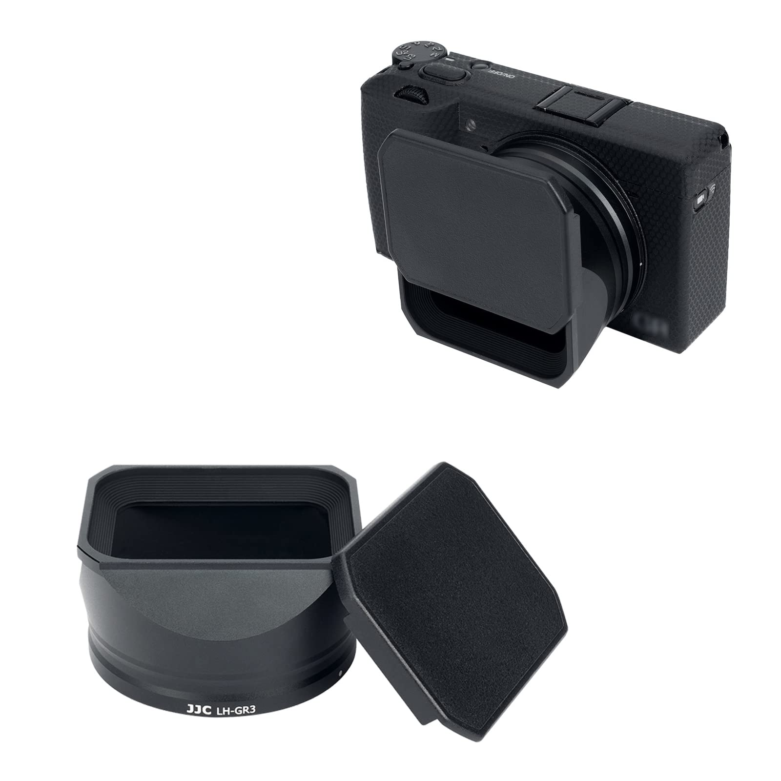【貨物輸送無料】JJC 金属元素 矩形 水晶体ボンネット + ボンネット旗がしら リコー Ricoh GR3 GRIII 専用 水晶体保護すること 雑光を防ぐ 防塵 ケラレなし