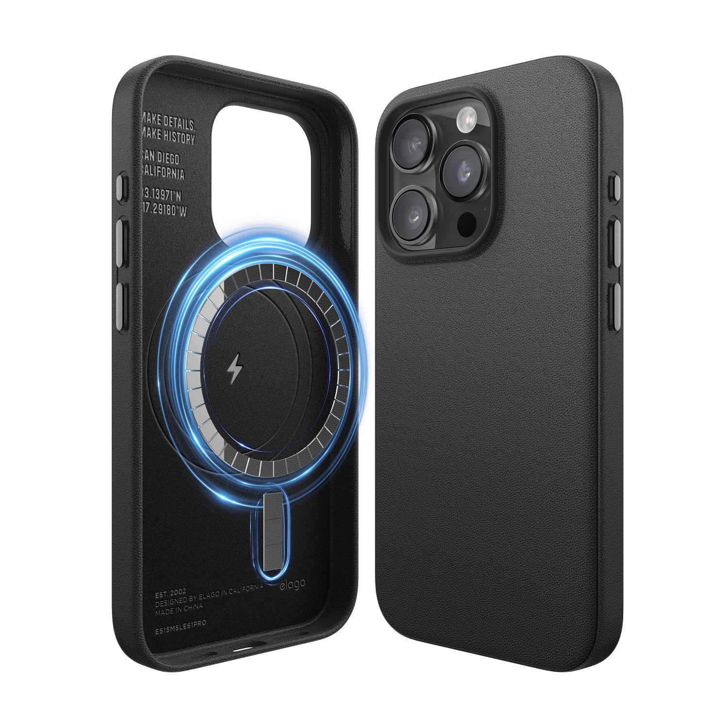 【貨物輸送無料】elago iPhone 15 Pro 相応う 容れもの MagSafe 相応う PUなめし革 耐衝撃容れもの 組みあわせるなめし革 耐衝撃 マグセーフ スマホケース [ Apple