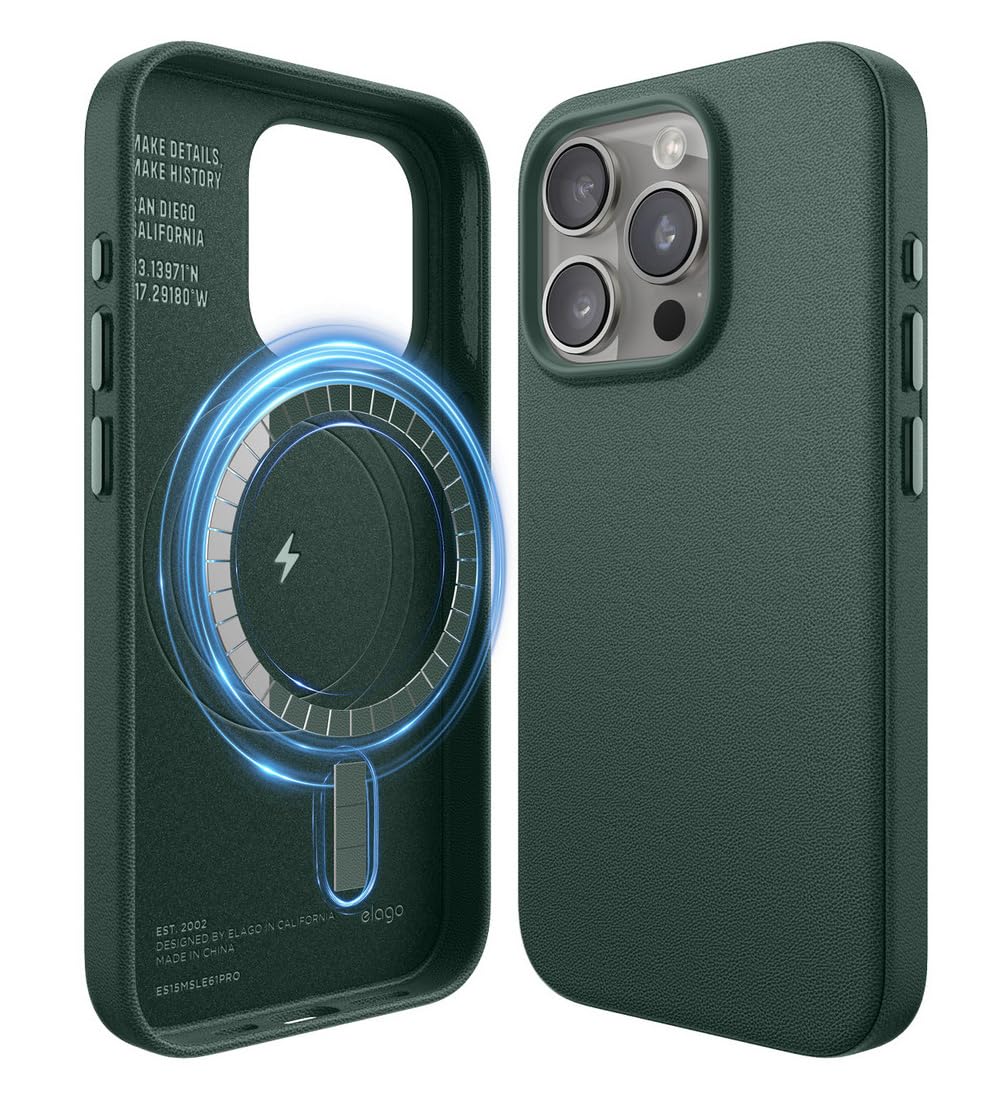 【貨物輸送無料】elago iPhone 15 Pro 相応う 容れもの MagSafe 相応う PUなめし革 耐衝撃容れもの 組みあわせるなめし革 耐衝撃 マグセーフ スマホケース [ Apple