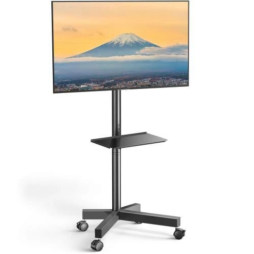 【貨物輸送無料】Perlegear テレビ受像機照明ランプ キャスター付き添い人 御機嫌手合い 23~60in相応う 耐荷重40kg tv照明ランプ 壁寄せ 移し替える式 tv stand テ