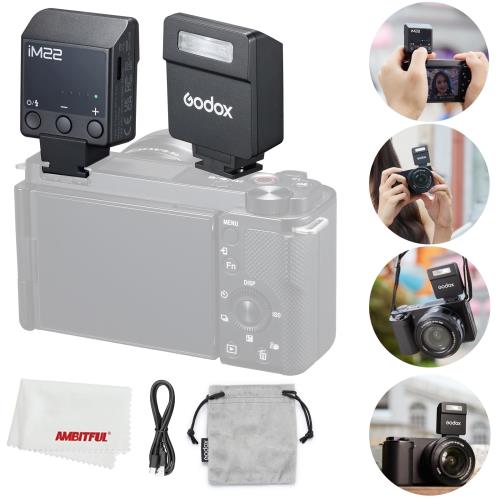 【貨物輸送無料】GodoxGodox iM22 写真機閃光電球、ミニフラッシュスピードライト、440フルパワーフラッシュ、シングルコンタクトホットシ