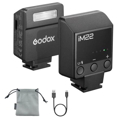 【貨物輸送無料】Godox iM22 写真機閃光電球 取扱説明書 5座標軸力強さ合わせる 蓄電池内蔵 USB-C申し受ける ユニバーサルホットシュー キヤノン/