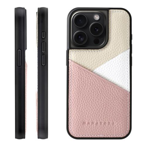 【貨物輸送無料】HANATORA 15Pro 専用容れもの 本革 耐衝撃 スマホケース スマホ 歌留多隠し パステルカラー シュリンクカーフレザー ギフ
