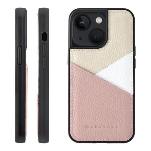 【貨物輸送無料】HANATORA 13mini 専用容れもの 本革 耐衝撃 スマホケース スマホ 歌留多隠し パステルカラー シュリンクカーフレザー ギ