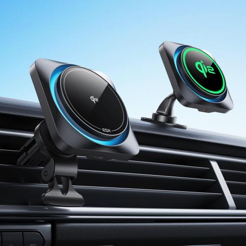 【貨物輸送無料】冷やかす気違い付き添い人ESR Qi2 15W申し受ける magsafe 車載 スマホホルダー 車 Qi2御墨付きmagsafe申し受ける器 CryoBoost 弾丸道路申し受ける 引きあげる点数