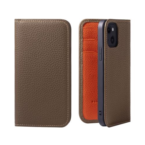 【貨物輸送無料】HANATORA iPhone13mini 入れもの 万覚え帳型 本革 スマホケース スマホ 照明ランプ 吊りひも保持者 付き添い人 シュリンクカーフレザー ギ