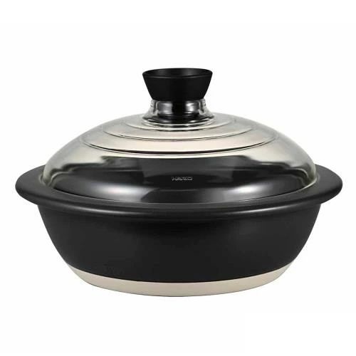 【貨物輸送無料】HARIO(ハリオ) フタが硝子の 土鍋 9号 3000ml GDN-255-B-W