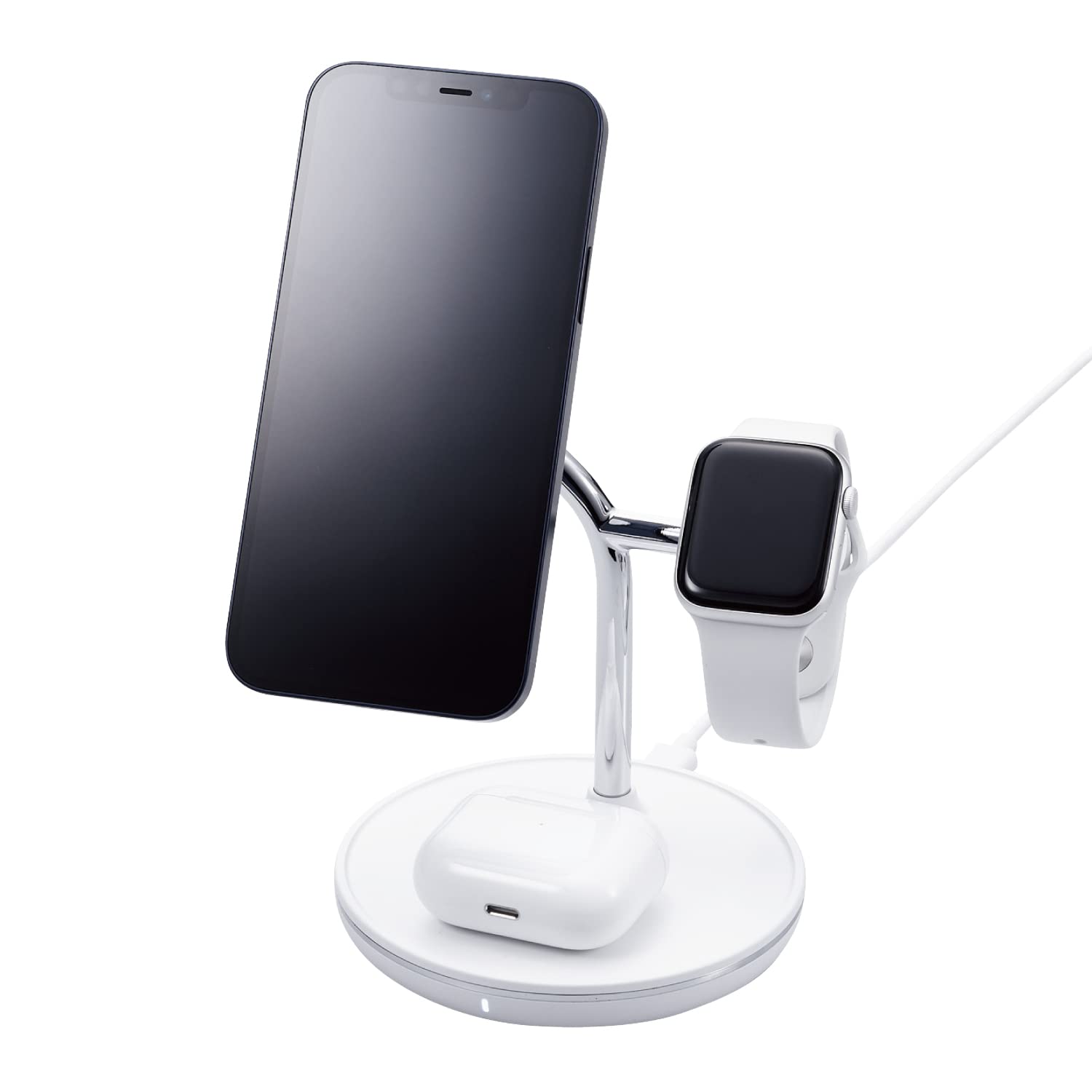 【送料無料】エレコム ワイヤレス充電器 3in1 3台同時充電 [Magsafe対応のiPhone/Apple Watch/AirPods] マグネット内蔵 7.5W+5W Type-C(｜Conductドライバー　店
