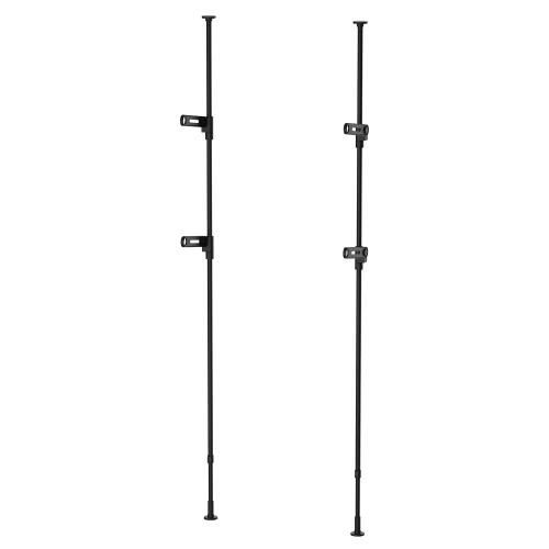 【送料無料】 室内つっぱり竿受け 2段 マットブラック 取付高さ190~300cm 総耐荷重10kg TMH-82BK｜Conductドライバー　店
