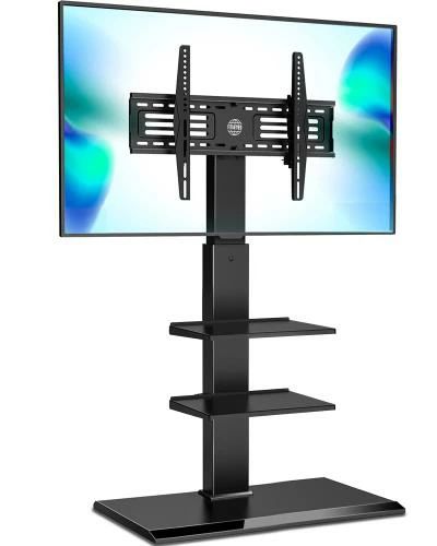 【送料無料】FITUEYES テレビ台 壁寄せテレビスタンド 32-75インチテレビに対応 高さ角度調節可能 耐荷重40kg 中段棚二枚付 鉄製 ブラッ|Conductドライバー 店