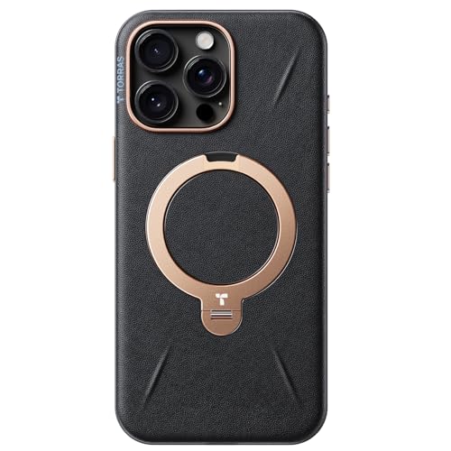 【貨物輸送無料】新感覚的な体験なめし革?スキンタッチTORRAS iPhone 16 Pro 用 入れもの 革 薇式 360°回転させる照明ランプ 縦横両相応う 輪っか マグネッ