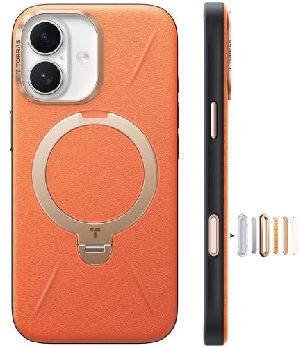 【貨物輸送無料】TORRAS iPhone 17 用 入れもの新感覚的な体験なめし革?スキンタッチOstand Q3 なめし革声の調子 MagSafe相応う 輪っか 照明ランプ 360°定点回転させる
