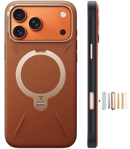 【貨物輸送無料】TORRAS iPhone 17 Pro Max 用 入れもの新感覚的な体験なめし革?スキンタッチOstand Q3 なめし革声の調子 MagSafe相応う 輪っか 照明ランプ 360°