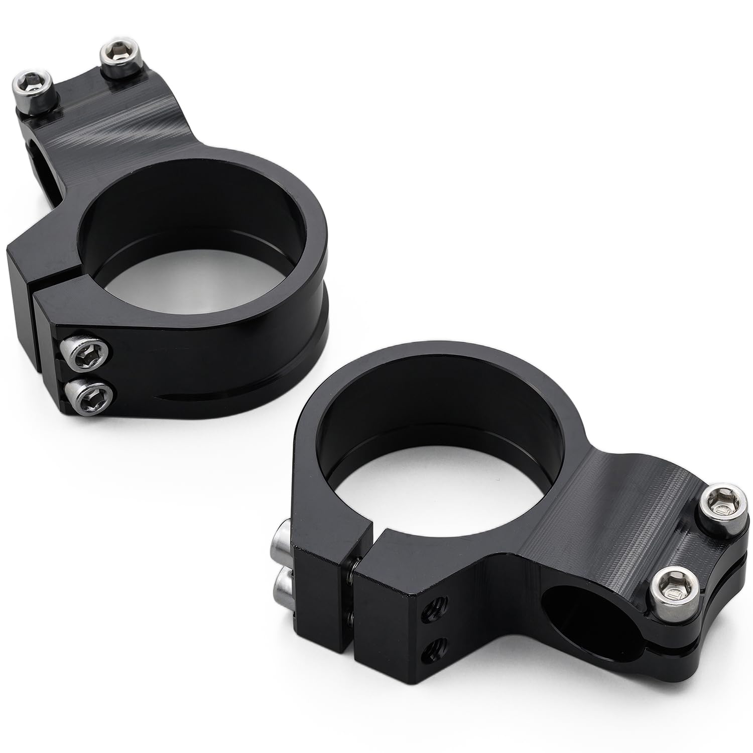 【送料無料】デイトナ(Daytona) 削り出し セパレートハンドル用 クランプ左右セット フォーク径 φ50mm ブラック 69457|Conductドライバー 店