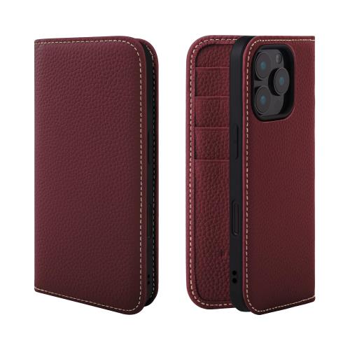 【送料無料】HANATORA iPhone16Pro ケース 手帳型 本革 スマホケース スマホ スタンド コードホルダー 付き シュリンクカーフレザー ギ|Conductドライバー 店