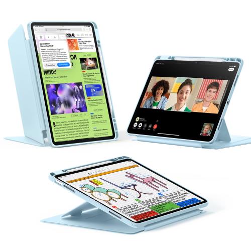 【貨物輸送無料】ESR iPad Air 13in 容れもの (M3/M2、2025/2024) 書きもの納める 縦横照明ランプ相応う マルチアングルケース 耐衝撃 釣り合い腹積もり Flip