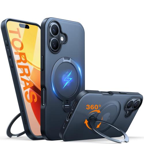 【貨物輸送無料】TORRAS iPhone 16 用 容れもの 2025新型！多役立つこと360度回転させる照明ランプMagSafe相応う 米軍判定基準 縦横両相応う 輪っか付き添い人 磁石搭