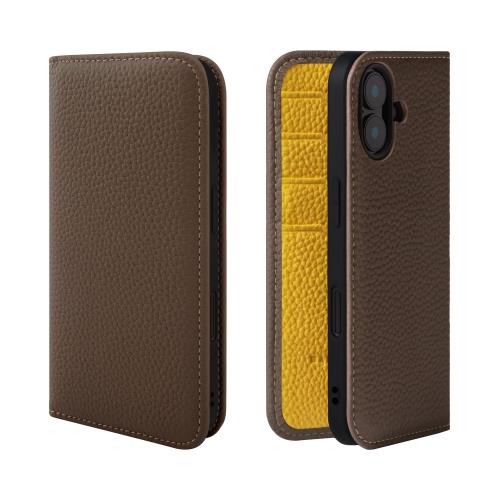 【貨物輸送無料】HANATORA iPhone16Plus 入れもの 万覚え帳型 本革 スマホケース スマホ 照明ランプ 吊りひも保持者 付き添い人 シュリンクカーフレザー ギ