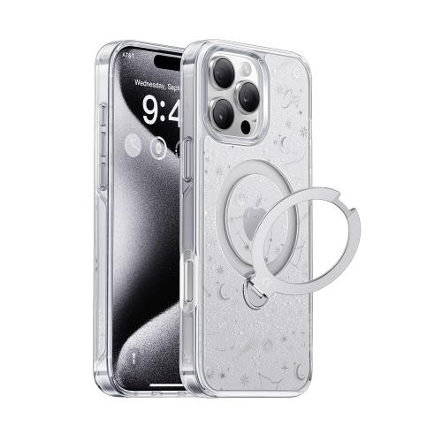 【貨物輸送無料】最新流行り?360°回転させる照明ランプCASEKOO iPhone 16 Pro 用入れもの せつ然たる やぎ座 星辰 米軍MIL標準尺度 填まる感 MagSafe相応う