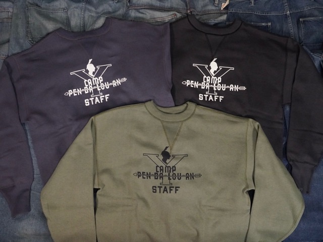 WAREHOUSE : LOT401 SET IN SLEEVE SWEAT “CAMP PENDALOUAN” / お召しもの棲み家 LOT401 セットインスリーブ 汗水