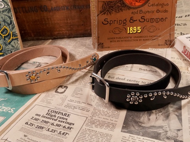 COLIMBO : JEWEL STUDDED LEATHER BELT “ FLOWER PATTERN “ [ZA-0705] / コリンボ ジュエル スタッズ なめし革胴締め