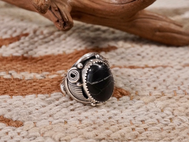 楽天市場】INDIAN JEWELRY : NAVAJO BLACK ONYX RING / インディアン