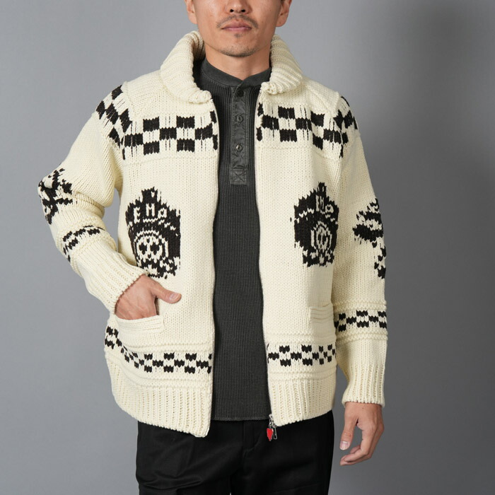 [ Super Sale 40%↓ 6月3日 20:00時出発信号機!!] Emotionally Unavailable  / エモーショナリー・アンベイラブル  / EU LATIN KNIT JACKET / ラテン語 編み物上衣 (象牙色) 国内置き目取りまわし